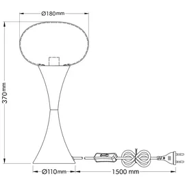 GLOBO Tischleuchte Tischlampe Wohnzimmerlampe Leseleuchte Glas messing 1 flammig