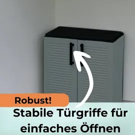 GarPet Gartenschrank Wetterfest Outdoor Schrank Kunststoff Mehrzweckschrank Aufbewahrungsschrank Allzweckschrank Balkonschrank Haushaltsschrank Werkstatt