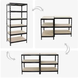 Proregal Mega Deal 3x Schwerlastregal Giant Tiger HxBxT 200x90x60cm, Fachlast 265kg 6-Ebenen Schwarz