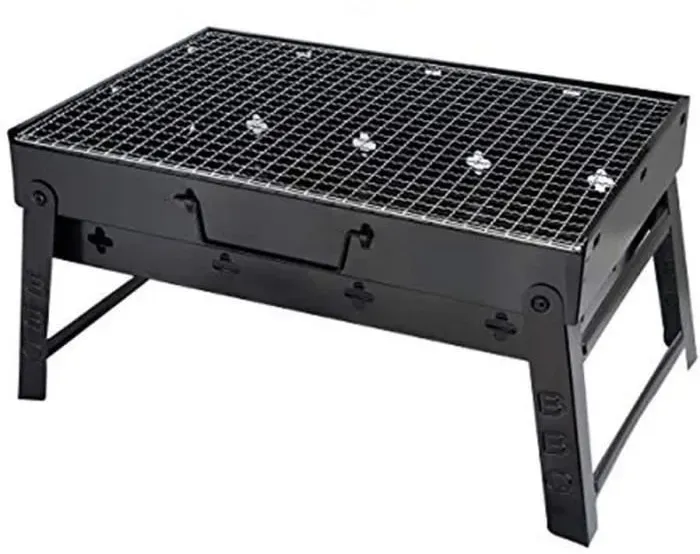 Barbecue pliable portable Locisne - Charbon - 4 personnes - Acier laminé à froid