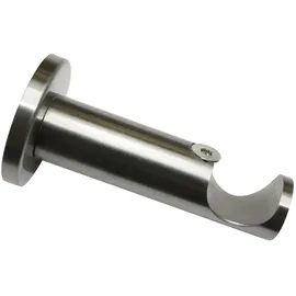 GARDINIA Wandträger für Gardinenstange mit Innenlauf Windsor edelstahl-optik Ø 25 mm