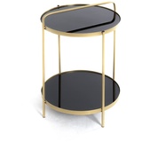Haku-Möbel HAKU Möbel Beistelltisch Glas schwarz, gold 38,0 x 38,0 x 51,0 cm