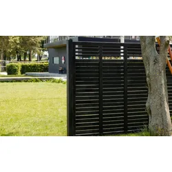Zaun Decora - Schwarz - 180 x 95 cm - Sichtschutzzaun aus Kiefer / Fichte – Garten Sichtschutz mit Rankgitter – Zäune für mehr Privatsphäre