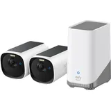 eufy eufyCam E40 2-Kamera-Set mit Homebase 2, kabellose 2K Solarkamera für außen, mit integriertem Solarpanel, MaxColor-Nachtsicht, erweiterbarer lokaler Speicher, ohne monatliche ABO-Kosten