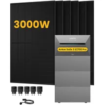 Anker SOLIX Solarbank 3 E2700 Pro 10,8 kWh inkl. 3x BP2700 Erweiterungsakku + 6x 500W Solarmodule + 5x Smart Plug