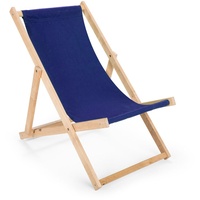 Holz Sonnenliege Strandliege Liegestuhl aus Holz Gartenliege 2 Stück (blau)