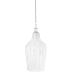 Gea Luce Cleofe – Pendelleuchte aus transparentem und weißem Glas – 1XE27-Fassung, Vintage-Stil, IP20, 1XE27 max. 1X60W, D.18cm, Leuchtmittel ausgeschlossen