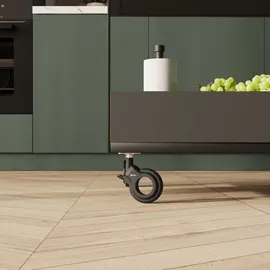 MS Beschläge Ø 60mm Möbelrolle Exklusiv 4x Bockrolle 30kg Traglast mit Bremse