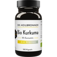 Dr. Heilbronner Bio Kurkuma + schwarzer Pfeffer - 180 Kapseln i.d. Glasflasche - Vegan