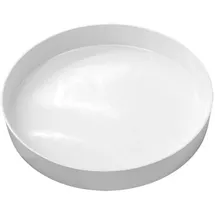 Spetebo - Kerzentablett rund weiß hochglanz - 25 cm - Serviertablett glänzend mit Rand