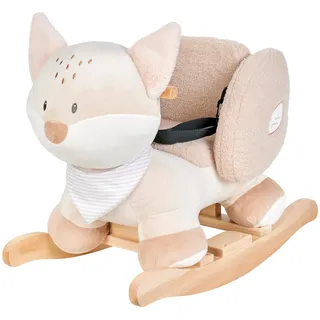 Nattou Schaukeltier, Fuchs Flo, Inkl. Sicherheitsgurt, Fröhliches Hin- und Herschaukeln, Ca. 59 cm, Flo, Oli & Ernest, Polyester/Holz, Flo Mintgrün