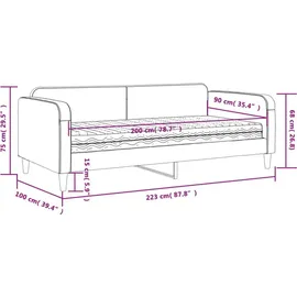 vidaXL Tagesbett mit Matratze 90 x 200 cm schwarz