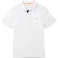 Tom Tailor Herren Basic Poloshirt, weiß, Uni, Gr. XL