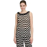 Betty & Co Strukturshirt ohne Arm", in Schwarz/Braun |