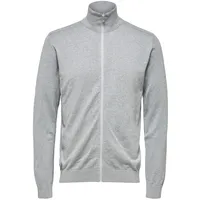 Selected HOMME Strickjacke SLHBERG FULL ZIP CARDIGAN Grau