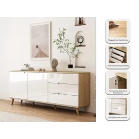 OTTO home Sideboard Lund 180 x 75 x 40 cm Weiß