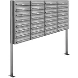 AL Briefkastensysteme 32 Fächer Premium Edelstahl Stand Briefkasten Anlage für Post A4 modern, robust, wetterfest, Artikelnummer: 132V32S4