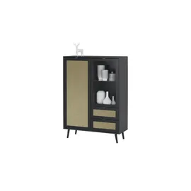 EFFEZETA Highboard 103 x 139 x 40 cm Schwarz