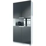 Vladon Logan Aktenschrank 82 x 37 x 184 cm grau