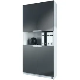 Vladon Logan Aktenschrank 82 x 37 x 184 cm grau