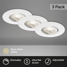 Briloner LED Einbauleuchte Nava weiß 3er Set
