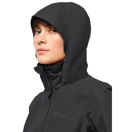 Jack Wolfskin Stormy Point Regenjacke Damen Schwarz L