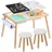 Vevor Kindersitzgruppe mit Tisch und 2 Hockern 90 x 60 cm Kiefer khaki