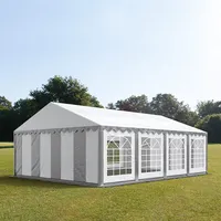 Intent24 Toolport PRO 5x8m Partyzelt, PVC-Plane, grau-weiß - (6070)