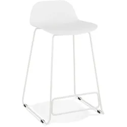 Barhocker Kunststoff | 66cm | Rückenlehne Industriedesign | Weiß | bis 120kg | Kadima Design