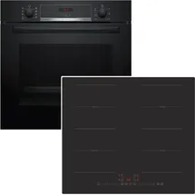 Bosch Herdset Backofen Teleskopauszug + Induktionskochfeld schwarz