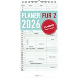 ALPHA EDITION GmbH & Co. KG Planer für zwei 2026 mit 3 Spalten - Familien-Timer 22x45 cm - Offset-Papier - mit Ferienterminen - Wand-Planer - Familienkalender - Alpha Edition