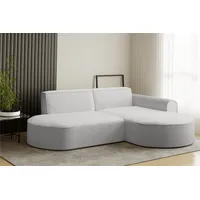 Fun Möbel Ecksofa Designersofa BONDY in Stoff Ascot grau