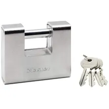 Master Lock 690EURD aus gehärtetem Stahl mit Schlüssel, Grau, 10,4 x 9 cm