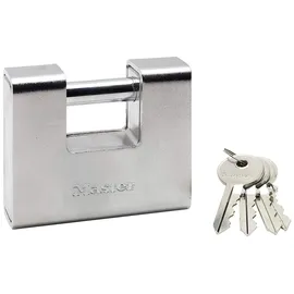Master Lock 690EURD aus gehärtetem Stahl mit Schlüssel, Grau, 10,4 x 9 cm