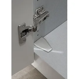 Wiemann Drehtürenschrank WIEMANN "Monaco, Kleiderschrank, Schrank, Wäscheschrank, mit edler Glasfront", grau (kieselgrau, dekor, glas weiß), B:295,2cm H:216cm T:58cm, Floatglas, Holzwerkstoff, Schränke, Drehtürenschrank, hochwertigen Beschläge inkl.