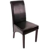 Mendler 2er-Set Esszimmerstuhl Küchenstuhl Stuhl M37 Leder, schwarz, dunkle Füße