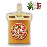 Yelschwa Schiebe-Pizzaschieber mit Griff, perfekt gleitendes Pizzaschaufel für den Innen- und Außenbereich (45 x 16,3 cm)