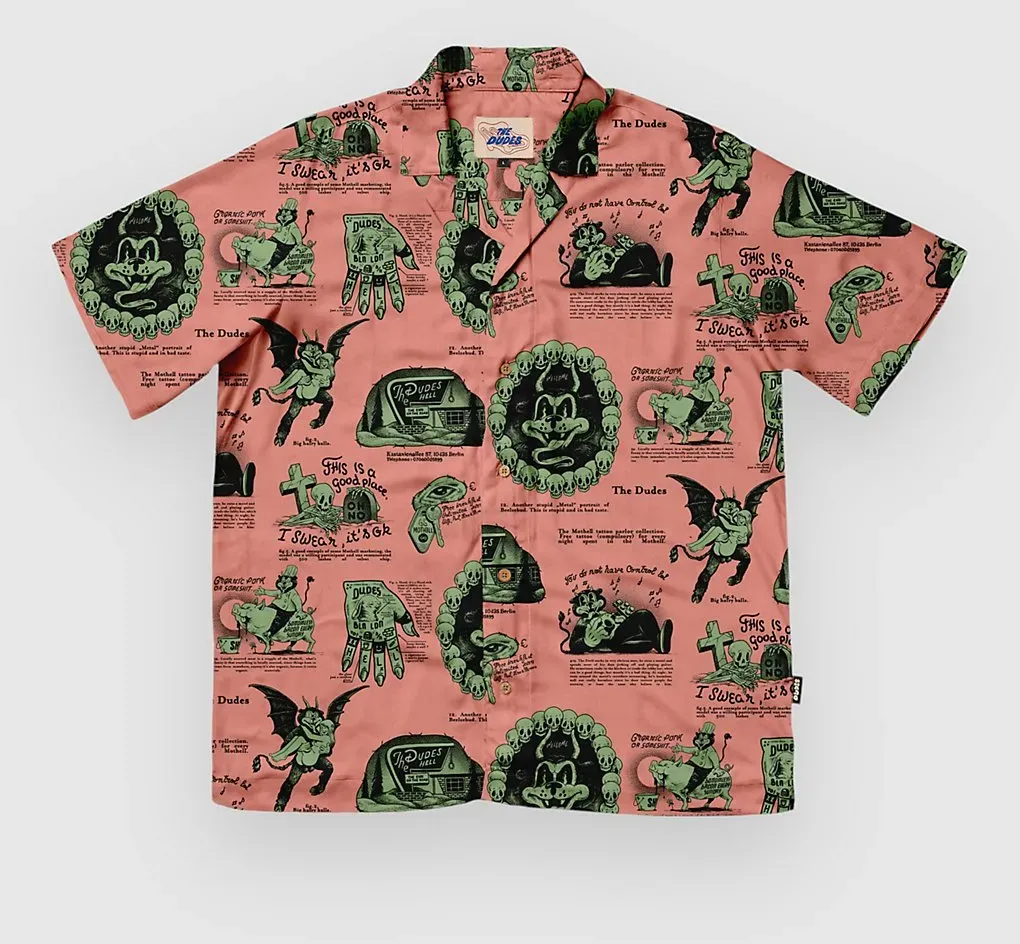 The Dudes Beelzebud Pink Green Hawaiian Hemd multicolor Gr. XL