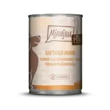 MjAMjAM Purer Fleischgenuss 400g Dose Hundenassfutter 6 x 400 Gramm saftiges Huhn Pur