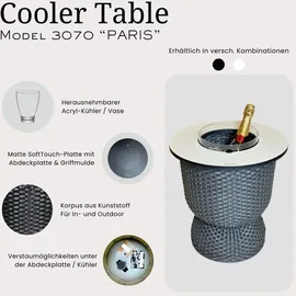 cootab cooler table Beistelltisch mit Acryl-Kühler - Champagner