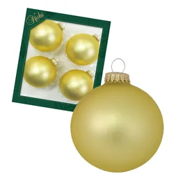Krebs Glas Lauscha Satin-Gold 8cm Glaskugeln uni