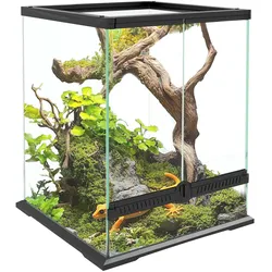PawHut Reptile Terrarium Hartglas, Stahldraht