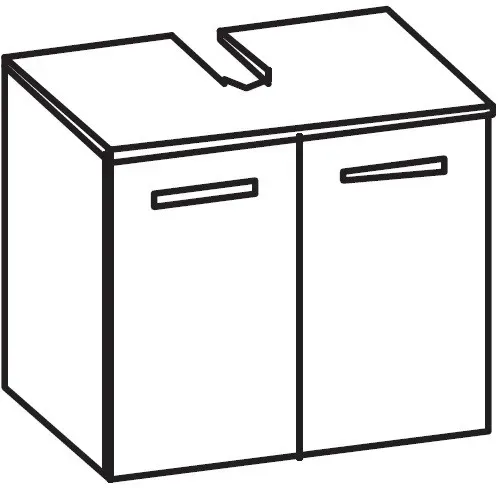 Artiqua 400 Universalwaschtischunterschrank, Anthrazit Glanz, 400-WB2T-1-60-7065-51 400-WB2T-1-60-7065-51