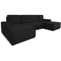 Sofnet Wohnlandschaft Cord 2-Sitzer Schwarz