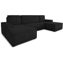 Sofnet Wohnlandschaft Cord 2-Sitzer Schwarz