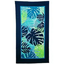 Tropical Leaves bedrukt microvezel strandlaken 100% Polyester L