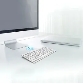 Retoo Tastatur Kabellose Wireless Keyboard mit Tasten, QWERTY Natürliches Tippen, 2,4 GHz, Funkverbindung, Kompatibel mit PC Notebook, Laptop Retoo