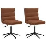 vidaXL Esszimmerstuhl Esszimmerstühle 2 Stk. Braun Kunstleder (2 St) braun