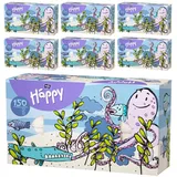 bella baby Happy Taschentücher Box mit Oktopus-Motiv 2-lagig im 7er Pack (7 x 150 Stück), reißfeste, weiche und zarte Papiertaschentücher