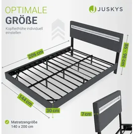 Juskys Lissabon 140 x 200 cm Dunkelgrau